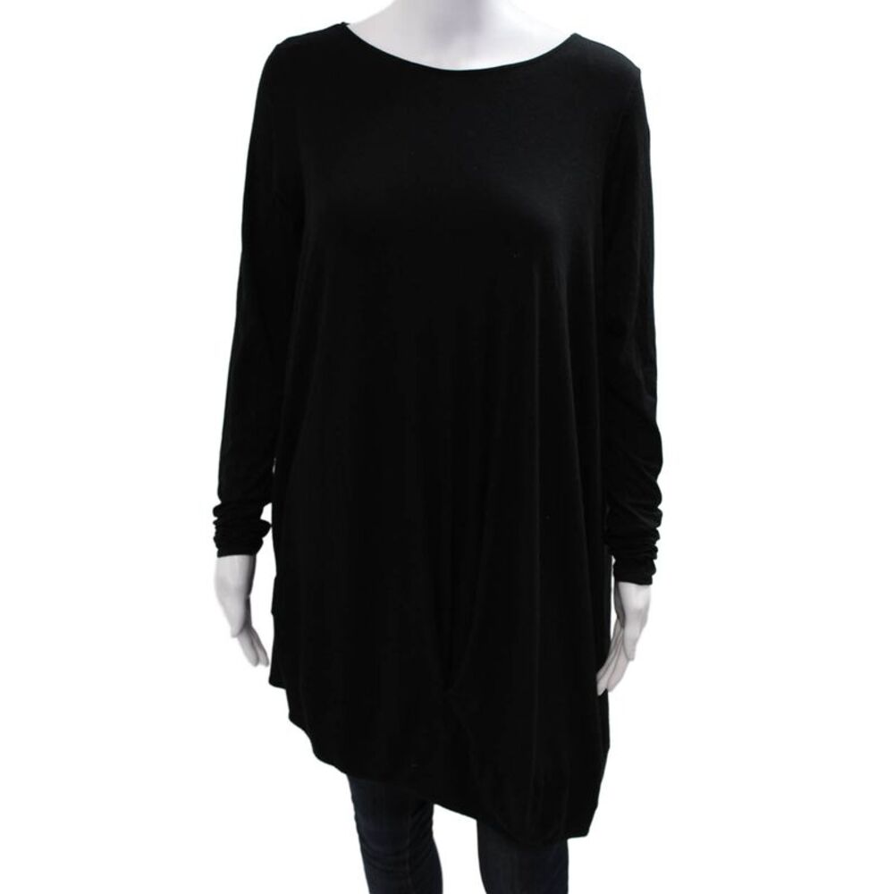 Maria + Cornejo Womens Black Tunic Long Sleeve Viscose Size XS